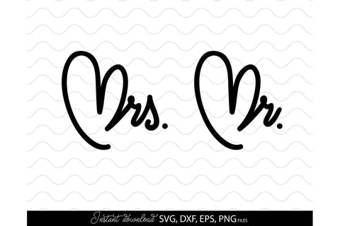 Wedding Shirts | Mr and Mrs Shirts SVG | Just Married PNG SVG March Design Studio 