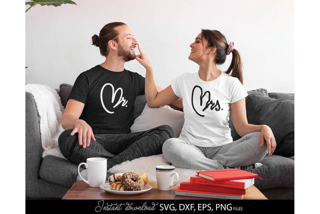 Wedding Shirts | Mr and Mrs Shirts SVG | Just Married PNG SVG March Design Studio 