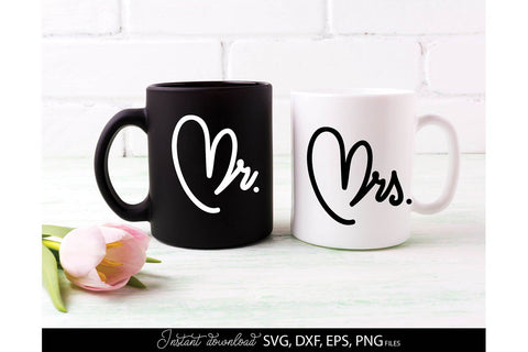 Wedding Shirts | Mr and Mrs Shirts SVG | Just Married PNG - So Fontsy