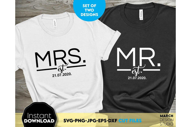 Wedding Sign | Mr and Mrs Shirt SVG | Just Married Sign PNG SVG March Design Studio 