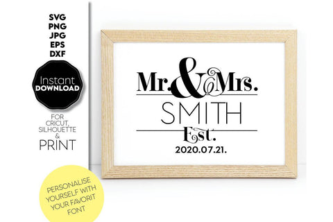 Wedding Sign | Mr and Mrs Shirt SVG | Just Married Sign PNG SVG March Design Studio 