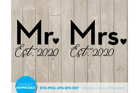 Wedding Sign | Mr and Mrs Shirt SVG | Just Married Sign PNG SVG March Design Studio 