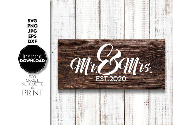 Wedding Sign | Mr and Mrs Shirt SVG | Just Married Sign PNG SVG March Design Studio 