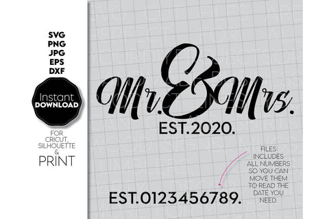Wedding Sign | Mr and Mrs Shirt SVG | Just Married Sign PNG SVG March Design Studio 