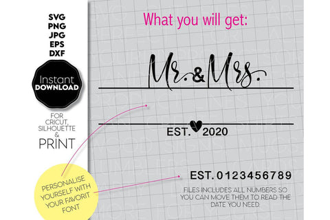 Wedding Sign | Mr and Mrs Shirt SVG | Just Married Sign PNG SVG March Design Studio 