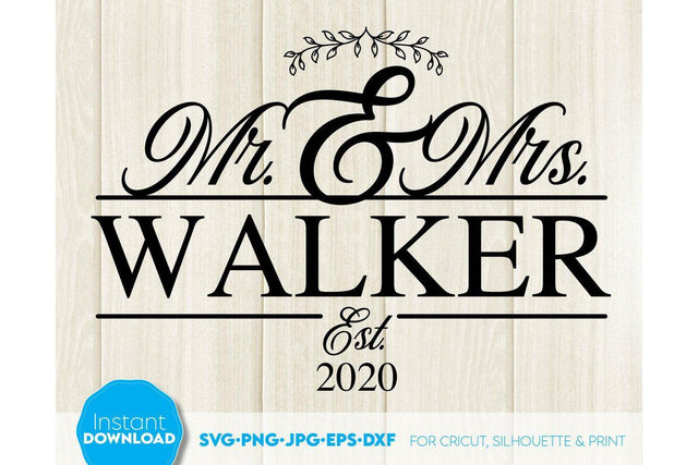 Wedding Sign | Mr and Mrs Shirt SVG | Just Married Sign PNG SVG March Design Studio 