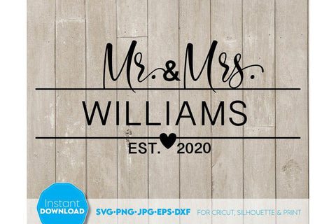 Wedding Sign | Mr and Mrs Shirt SVG | Just Married Sign PNG SVG March Design Studio 