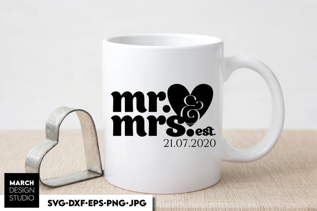 Wedding Sign | Mr and Mrs Shirt SVG | Just Married Sign PNG SVG March Design Studio 