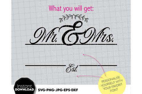 Wedding Sign | Mr and Mrs Shirt SVG | Just Married Sign PNG SVG March Design Studio 