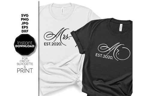 Wedding Sign | Mr and Mrs Shirt SVG | Just Married Sign PNG SVG March Design Studio 