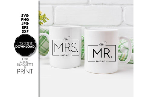 Wedding Sign | Mr and Mrs Shirt SVG | Just Married Sign PNG SVG March Design Studio 