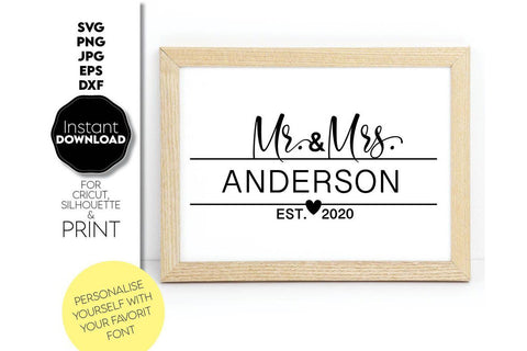 Wedding Sign | Mr and Mrs Shirt SVG | Just Married Sign PNG SVG March Design Studio 