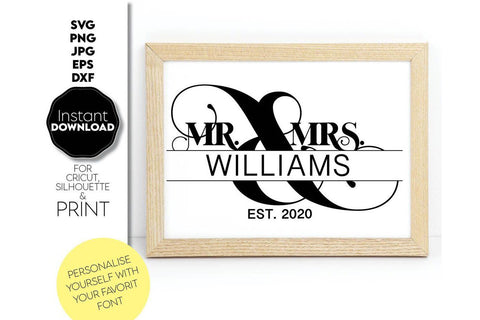 Wedding Sign | Mr and Mrs Shirt SVG | Just Married Sign PNG SVG March Design Studio 