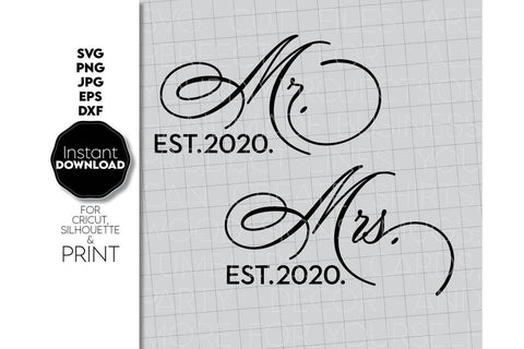 Wedding Sign | Mr and Mrs Shirt SVG | Just Married Sign PNG SVG March Design Studio 