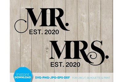 Wedding Sign | Mr and Mrs Shirt SVG | Just Married Sign PNG SVG March Design Studio 