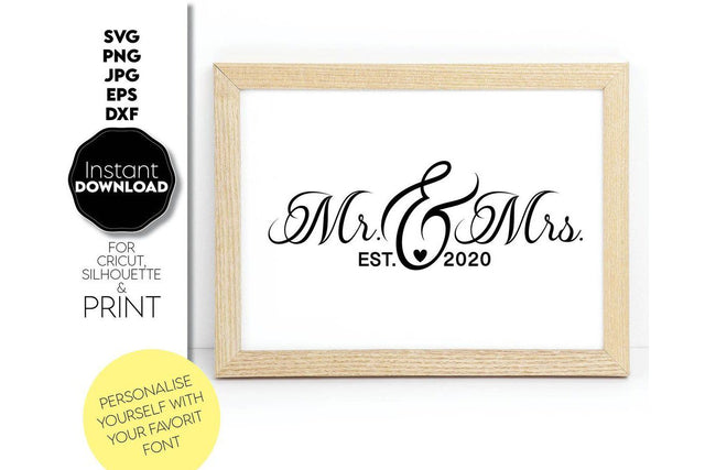 Wedding Sign | Mr and Mrs Shirt SVG | Just Married Sign PNG SVG March Design Studio 
