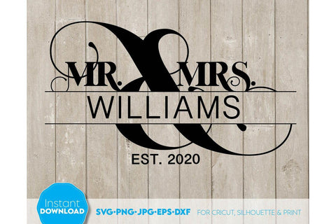 Wedding Sign | Mr and Mrs Shirt SVG | Just Married Sign PNG SVG March Design Studio 