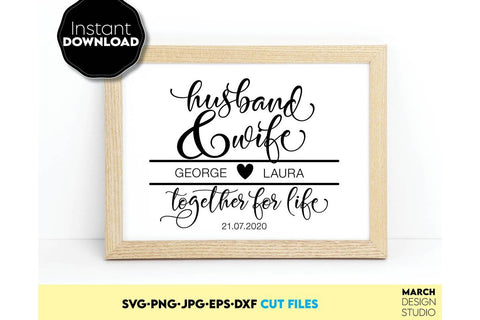 Wedding Sign | Mr and Mrs Shirt SVG | Just Married Sign PNG SVG March Design Studio 