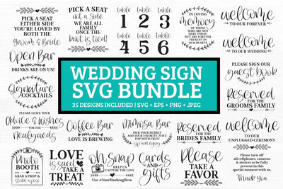 Wedding Sign SVG Bundle | 35 Designs Included SVG BriggsDigitalDesigns 