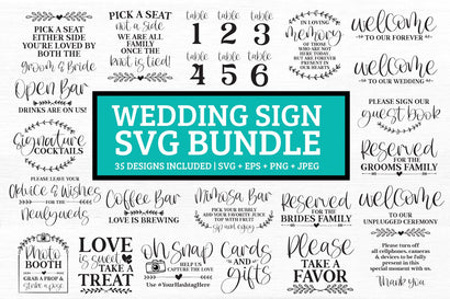 Wedding Sign SVG Bundle | 35 Designs Included SVG BriggsDigitalDesigns 