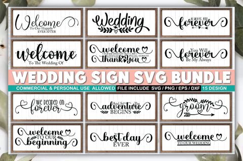 Wedding Sign SVG Bundle SVG Ariyan 
