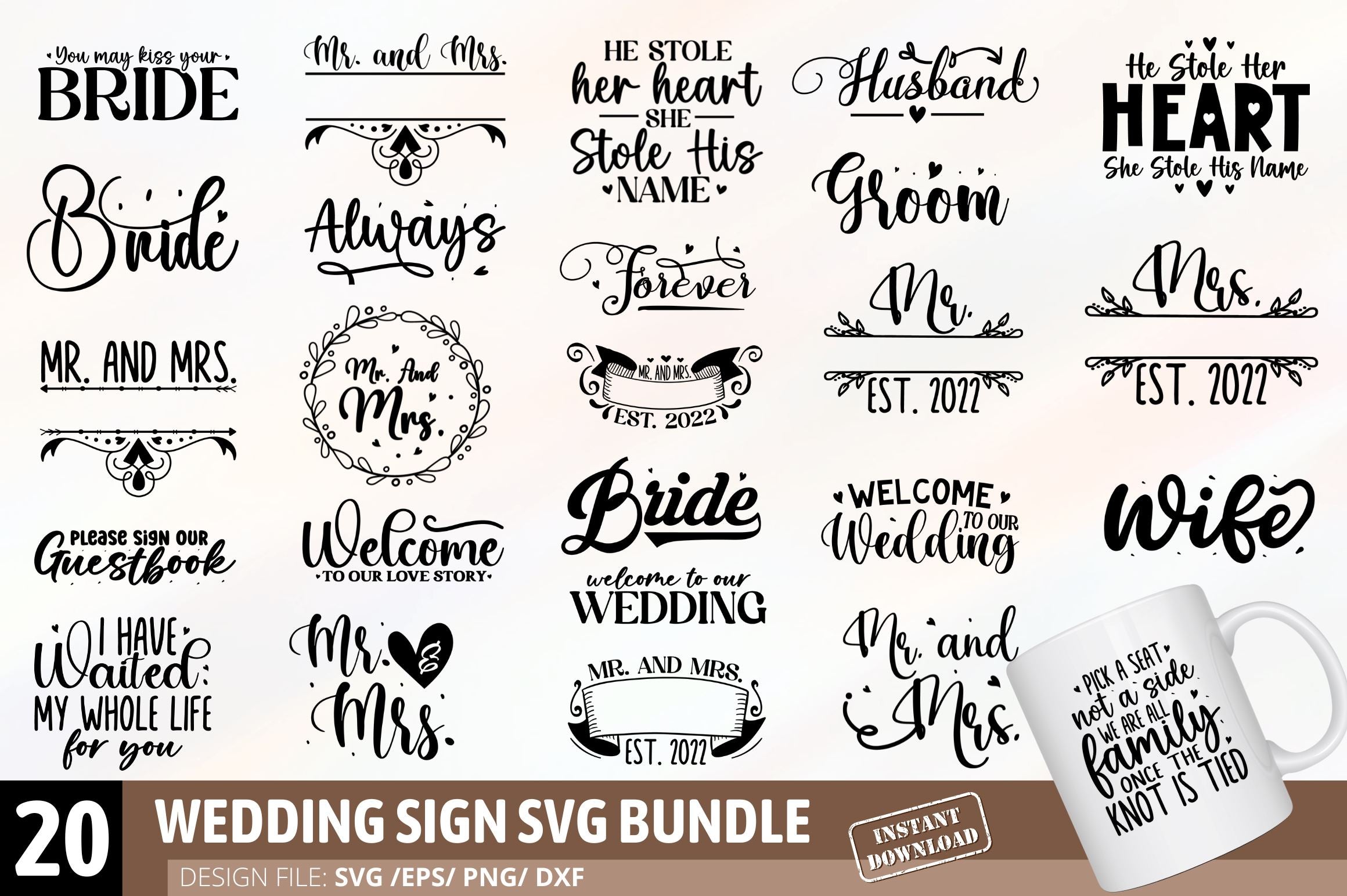 Wedding Welcome Sign Svg Welcome to Our Wedding (Instant Download) 