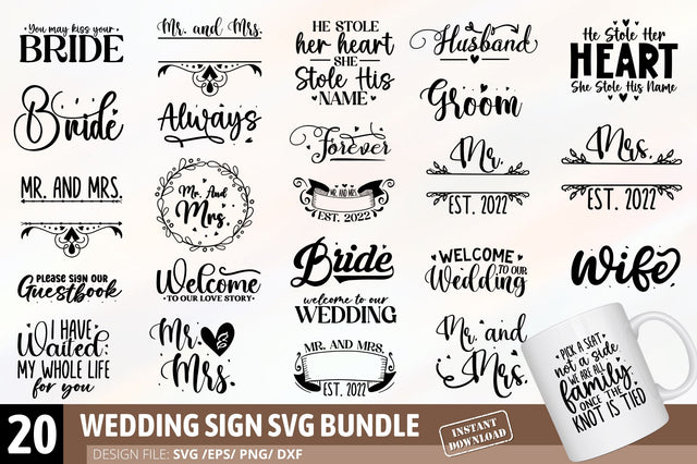 Wedding Sign SVG Bundle SVG Regulrcrative 
