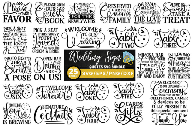 Wedding Sign SVG Bundle SVG Regulrcrative 