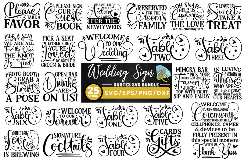 Wedding Sign SVG Bundle SVG Regulrcrative 