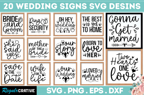 Wedding Sign SVG Bundle SVG Regulrcrative 