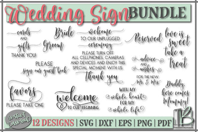 Wedding Sign SVG Bundle SVG TB Designs
