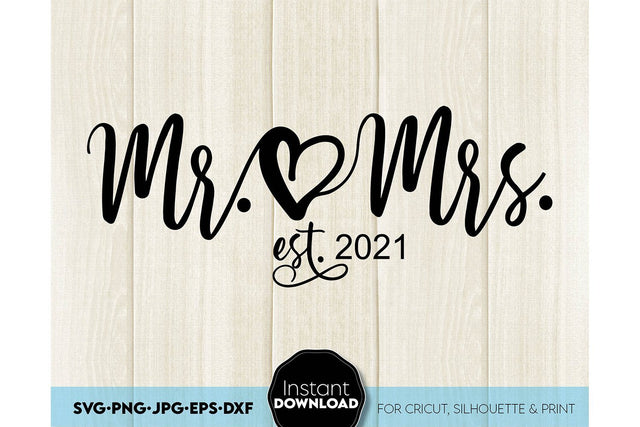 Wedding Sign SVG | Mr and Mrs Shirt SVG | Just Married SVG | Wedding Sign SVG SVG March Design Studio 