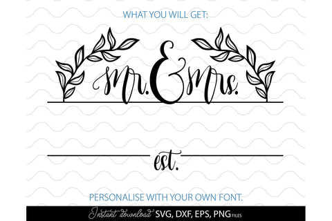 Wedding Sign SVG | Mr and Mrs SVG | Just Married SVG | Wedding SVG SVG March Design Studio 