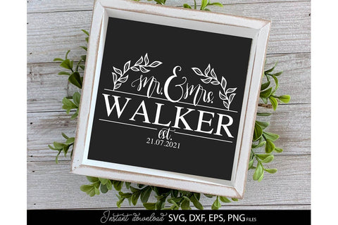 Wedding Sign SVG | Mr and Mrs SVG | Just Married SVG | Wedding SVG SVG March Design Studio 