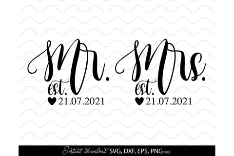 Wedding Sign SVG | Mr and Mrs SVG | Just Married SVG | Wedding SVG SVG March Design Studio 