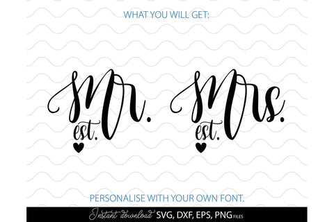 Wedding Sign SVG | Mr and Mrs SVG | Just Married SVG | Wedding SVG SVG March Design Studio 