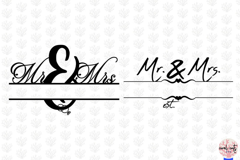 Wedding Split Monogram Bundle EPS SVG DXF JPG PNG - So Fontsy