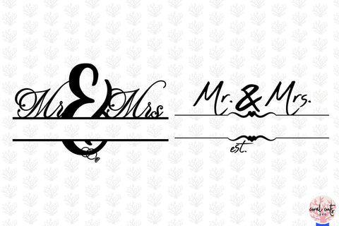 Wedding Split Monogram Bundle EPS SVG DXF JPG PNG SVG CoralCutsSVG 