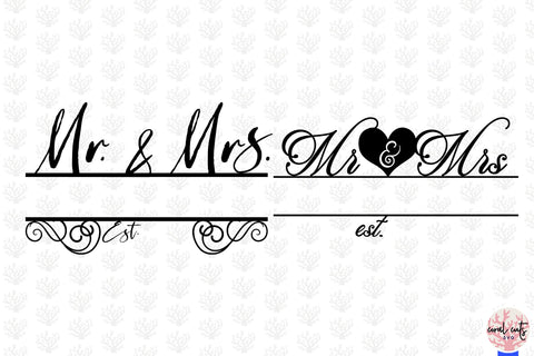 Wedding Split Monogram Bundle EPS SVG DXF JPG PNG SVG CoralCutsSVG 