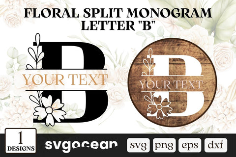 Wedding Split Monogram Letter B SVG SVG SvgOcean 