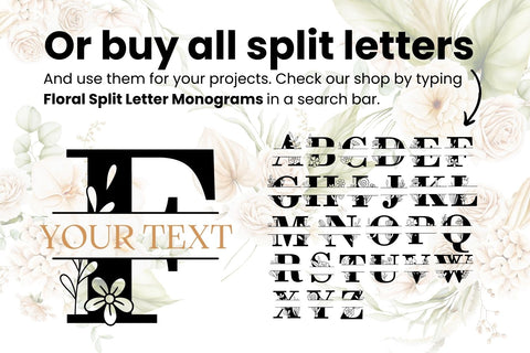 Wedding Split Monogram Letter F SVG SVG SvgOcean 