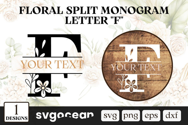 Wedding Split Monogram Letter F SVG SVG SvgOcean 