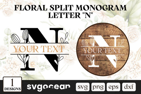 Wedding Split Monogram Letter N SVG SVG SvgOcean 