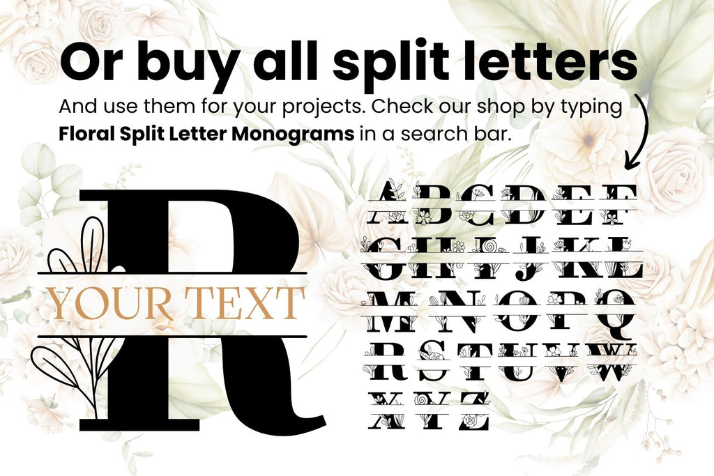 Split Momogram Letteres R Wedding Split Monogram Letter R SVG - So Fontsy