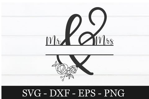 Wedding split monogram svg, Mr and Mrs svg Designs SVG Chamsae Studio 