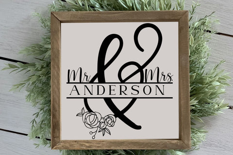 Wedding split monogram svg, Mr and Mrs svg Designs SVG Chamsae Studio 