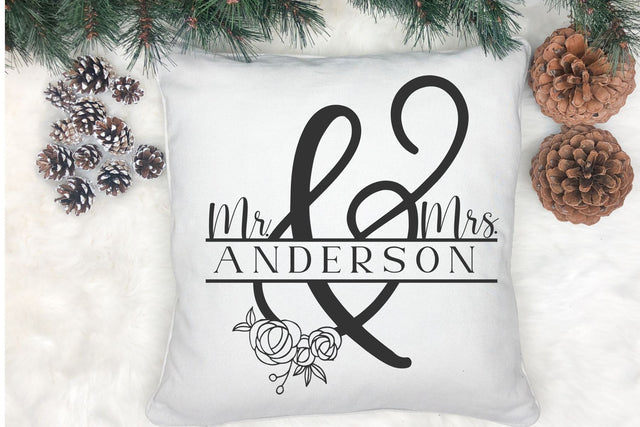 Wedding split monogram svg, Mr and Mrs svg Designs SVG Chamsae Studio 