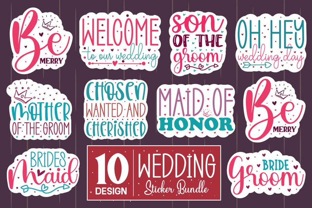 Wedding sticker Svg bundle SVG designmaster24 