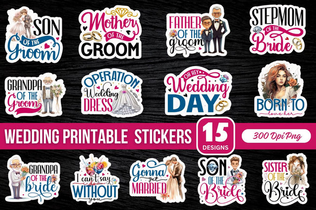 Wedding Stickers Bundle Sublimation Regulrcrative 