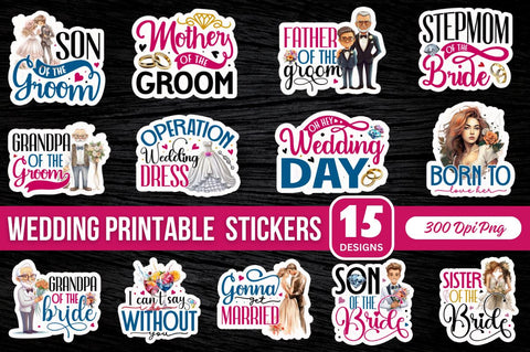 Wedding Stickers Bundle Sublimation Regulrcrative 